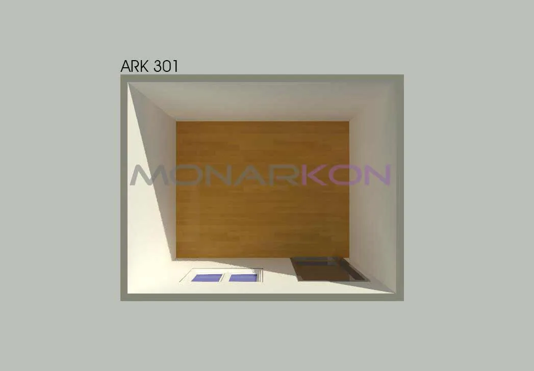 Security kontejner ARK 301 – prikaz unutrašnjeg rasporeda prostorija bez krova