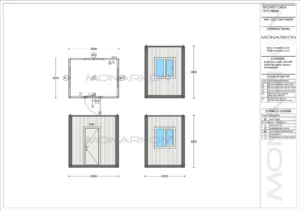 Tlocrt modularne sigurnosne kabine ARK 205 – raspored i dimenzije prostora