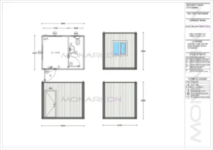 Tlocrt sigurnosne kabine – raspored WC-a i umivaonika unutar površine 7,20 m²