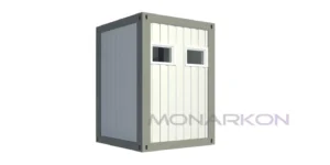 Modularni sanitarni kontejner ARK 103 – osvrt na vanjski izgled s dva WC-a i umivaonikom, dimenzija cca 200×130 cm