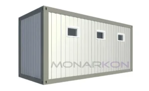 Sanitarni kontejner ARK 110 – elegantni vanjski prikaz sa 6 tuševa i 4 umivaonika - vanjska strana