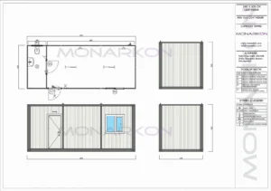 Modularni stambeni kontejner ARK 610 – vanjski izgled sa dvostrukim vratima i prozorima