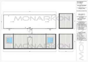 Modularni stambeni kontejner ARK 901 – vanjski izgled sa dvostrukim vratima i prozorima