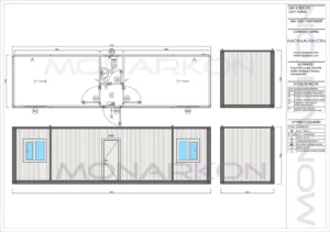 Modularni stambeni kontejner ARK 908 – vanjski izgled sa dvostrukim vratima i prozorima